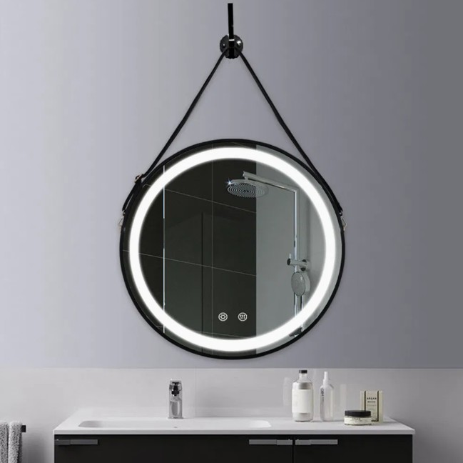 مرآه حزام جلد مضيئة دائري