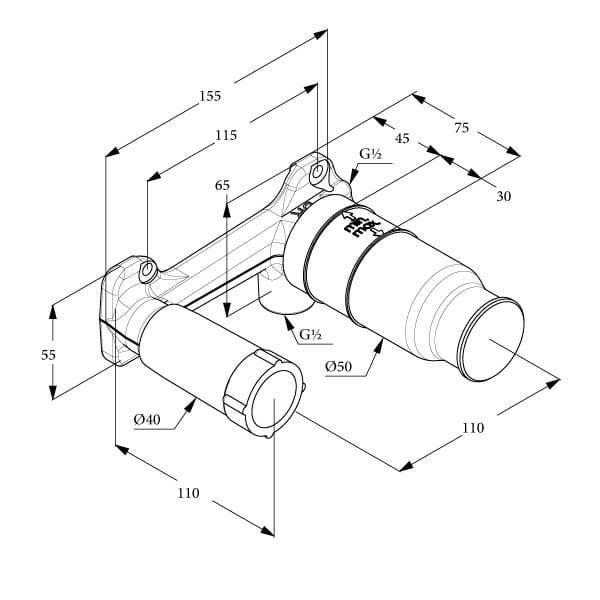 PREINSTALLED SET KLUDI WALL MIXER